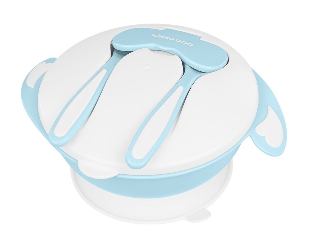 KikkaBoo Castron multifunctional cu ventuza si tacamuri incluse 4in1 Bowl Blue