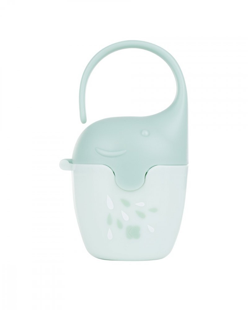 KikkaBoo Cutie pentru suzete Elephant Mint cu sistem de agatare caruciorscaun autopatutfara bpacapacitate 2 suzete