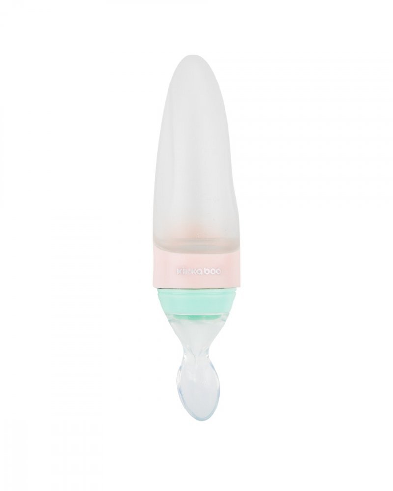 KikkaBoo Dispozitiv de hranire din silicon Comet Pink 90ml cu gradatiecapacideal pentru calatorii