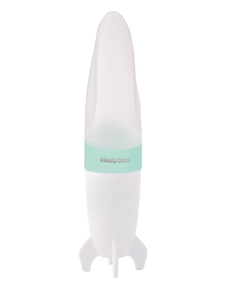 KikkaBoo Dispozitiv de hranire din silicon Rocket Mint 90ml cu gradatiecapacideal pentru calatoriisuport pentru pozitie verticala