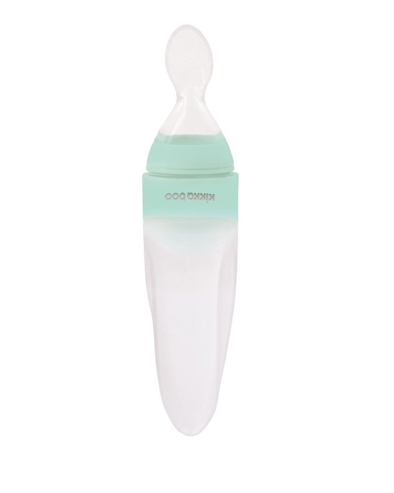 KikkaBoo Dispozitiv de hranire din silicon Rocket Mint 90ml cu gradatiecapacideal pentru calatoriisuport pentru pozitie verticala
