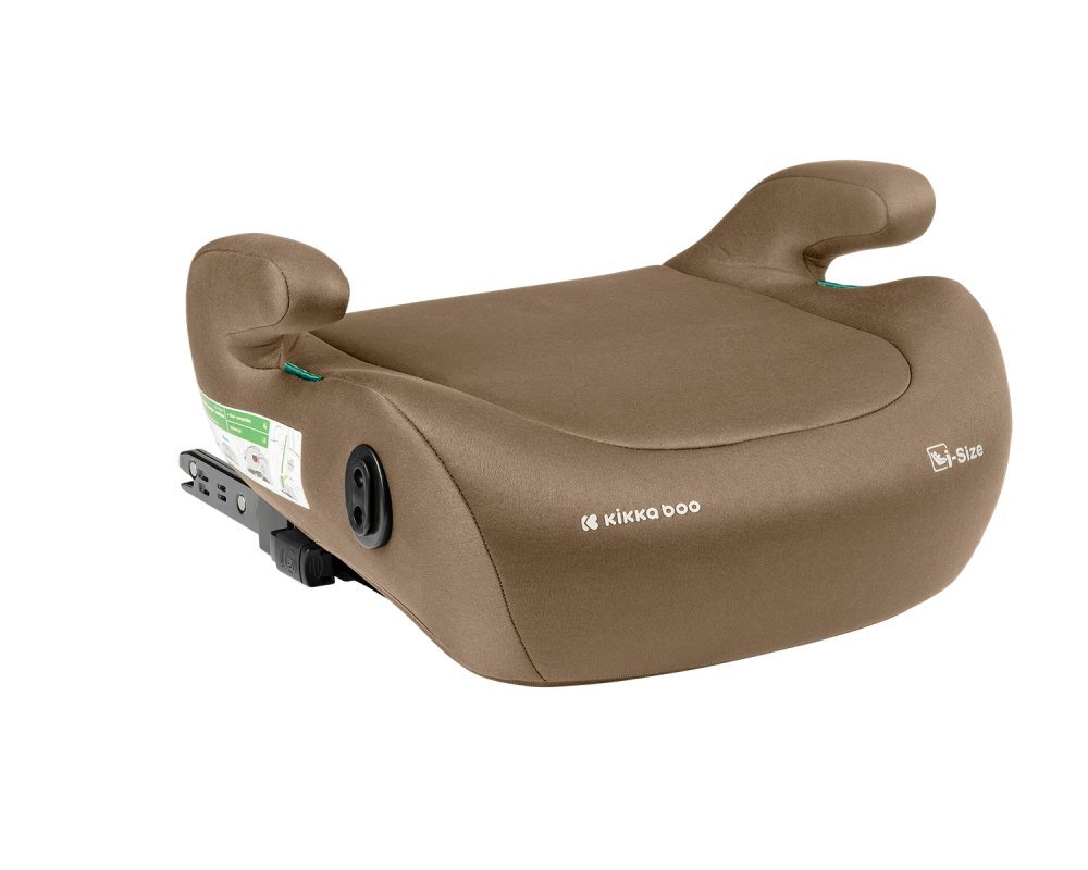KikkaBoo Inaltator auto cu isofix i-Tip 2 i-SIZE Beige 125-150 cm suport pahar inclus centura de ghidaj husa lavabila cotiere certificat R129