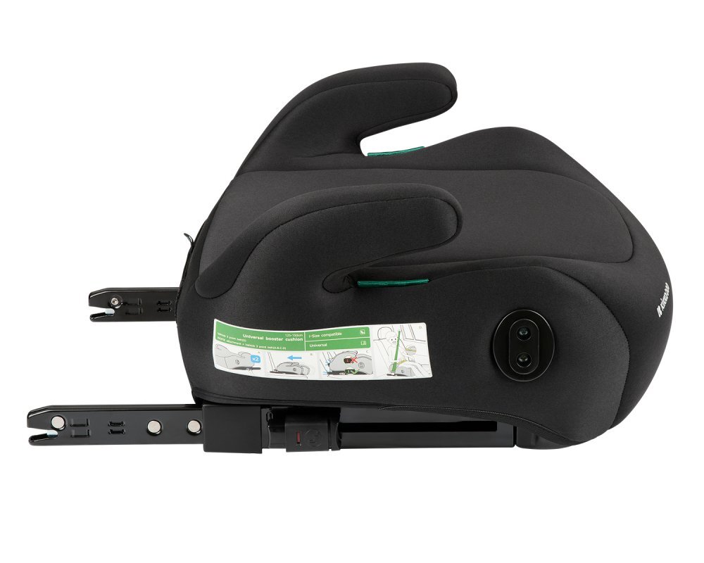 KikkaBoo Inaltator auto cu isofix i-Tip 2 i-SIZE Black 125-150 cm suport pahar inclus centura de ghidaj husa lavabila cotiere certificat R129