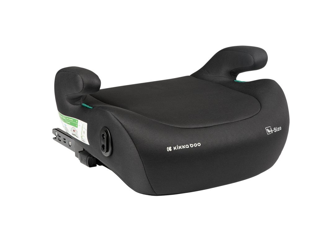 KikkaBoo Inaltator auto cu isofix i-Tip 2 i-SIZE Black 125-150 cm suport pahar inclus centura de ghidaj husa lavabila cotiere certificat R129