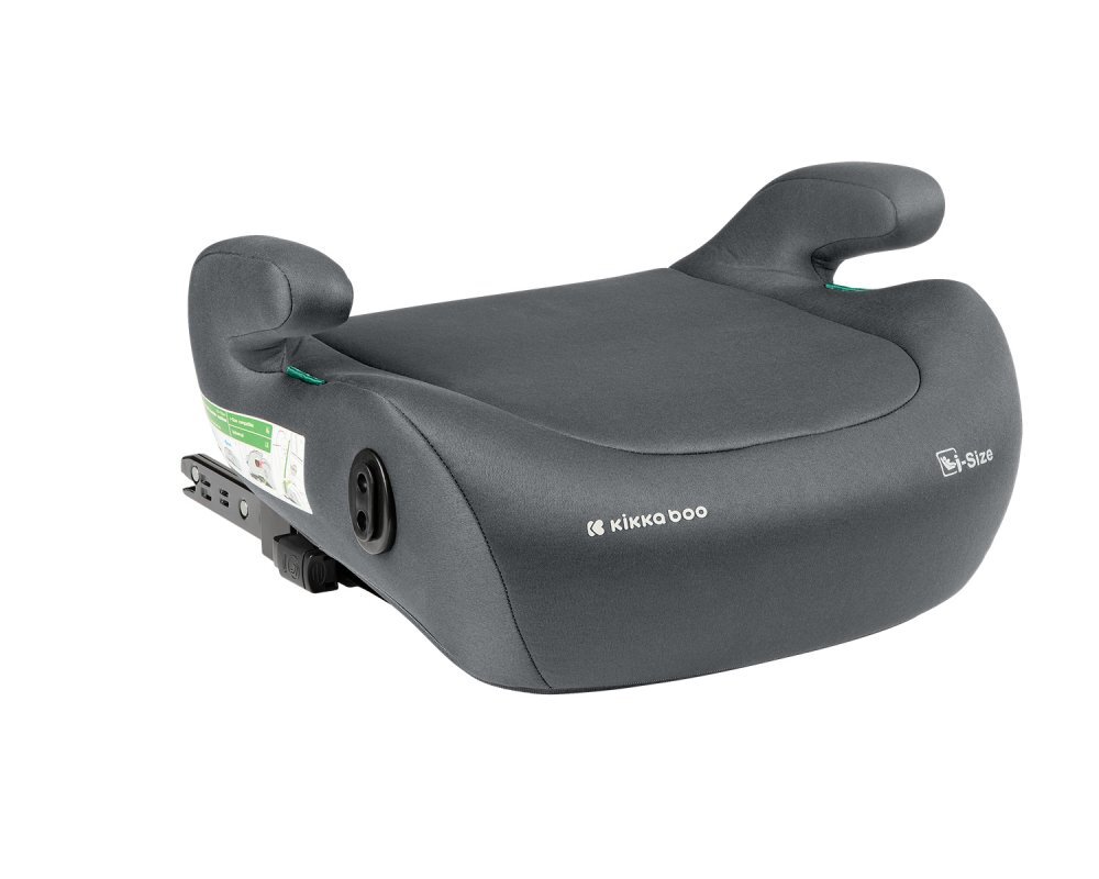 KikkaBoo Inaltator auto cu isofix i-Tip 2 i-SIZE Dark Grey 125-150 cm suport pahar inclus centura de ghidaj husa lavabila cotiere certificat R129