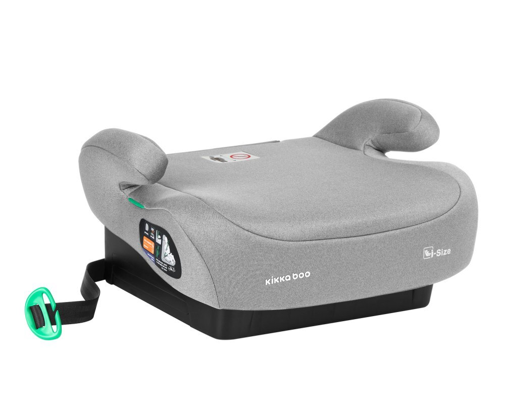 KikkaBoo Inaltator auto i-Go i-Size Light Grey 125-150 cm sezut confortabil centura de ghidaj fixare cu centura masinii husa detasabila certificat R12903 de catre TUV SUD