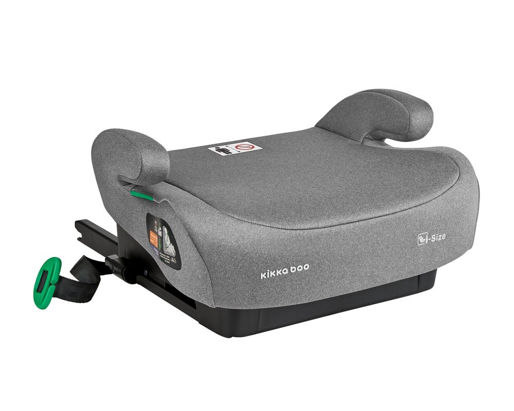 KikkaBoo Inaltator auto pentru copii cu Isofix i-Tip Light Grey 125-150 cmCertificare I-Sizesezut ergonomichusa detasabilacentura de ghidaj pentru centura auto