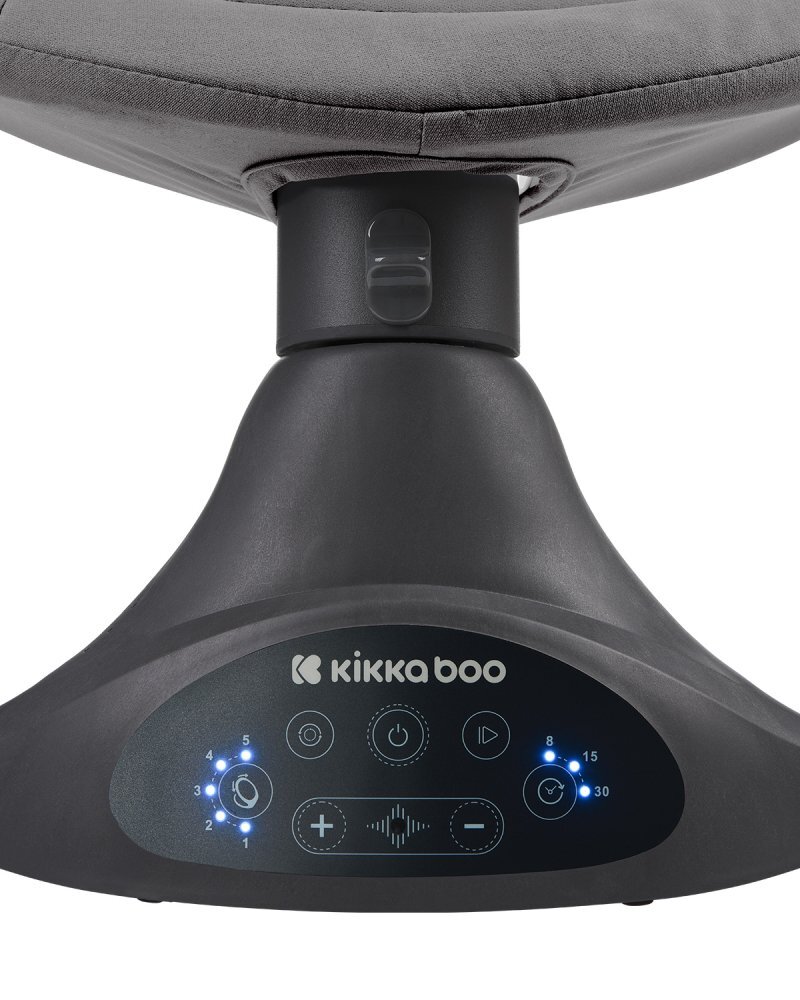 KikkaBoo Leagan electric cu balansare laterala si telecomanda Codie Light Grey 2025