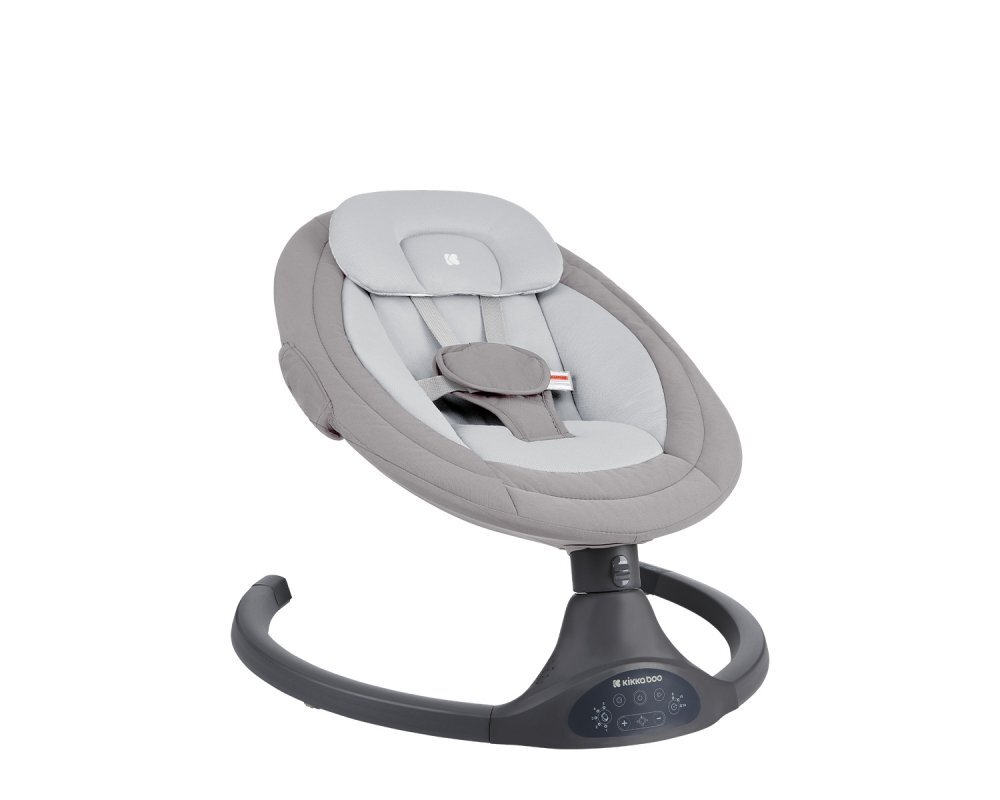 KikkaBoo Leagan electric cu balansare laterala si telecomanda Codie Light Grey 2025