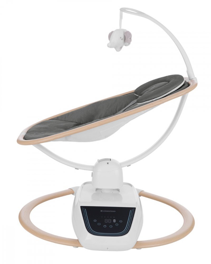 KikkaBoo Leagan electric cu leganare laterala telecomanda si carusel BeeMoove Grey