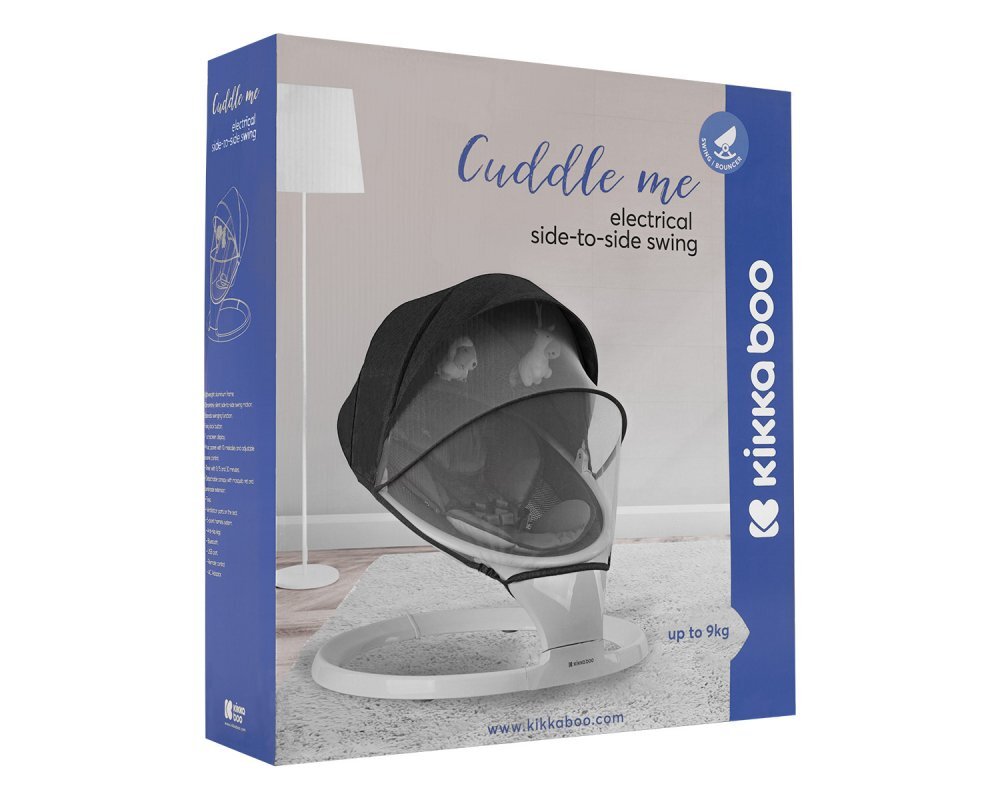 KikkaBoo Leagan electric cu telecomanda Cuddle Me Light Grey