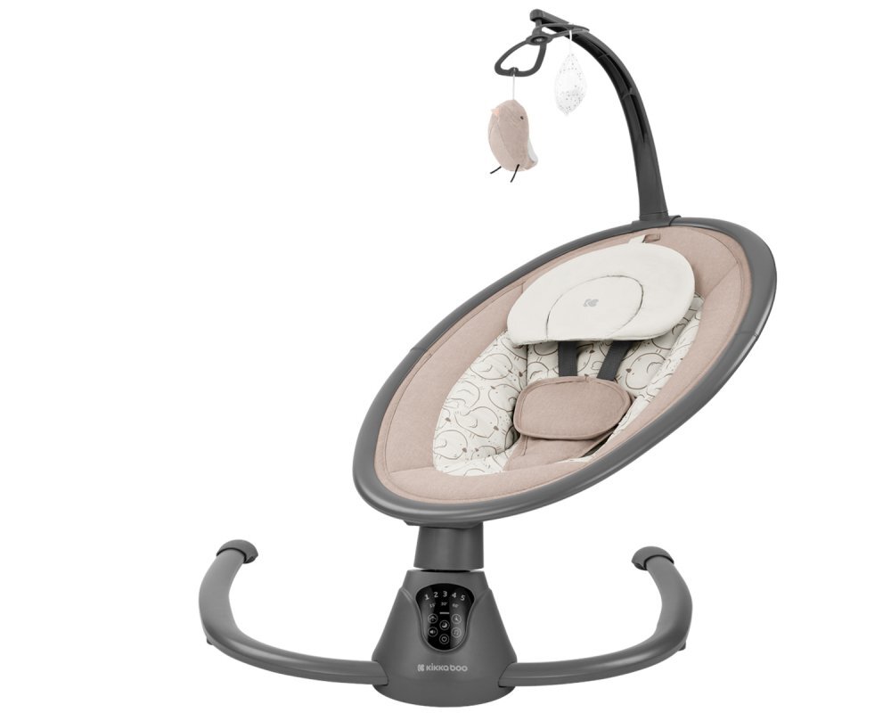 KikkaBoo Leagan electric cu telecomanda si leganare laterala Twiddle Beige