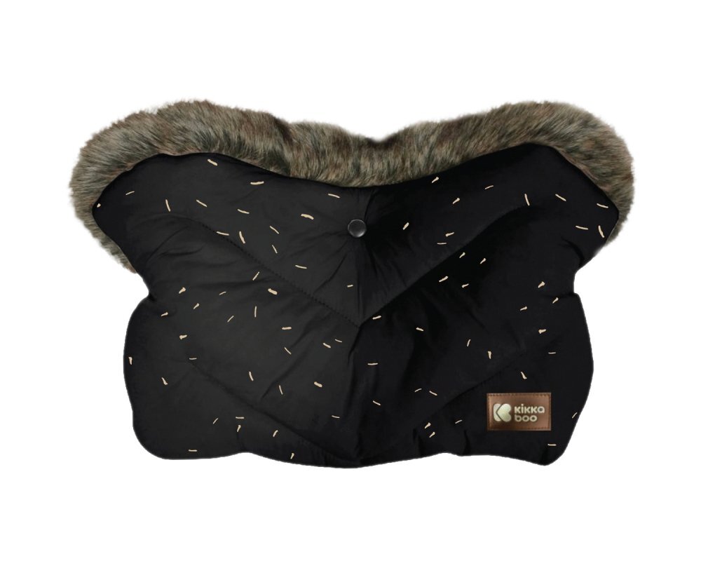 KikkaBoo Manusa de lux pentru manerul caruciorului Fur Confetti Black