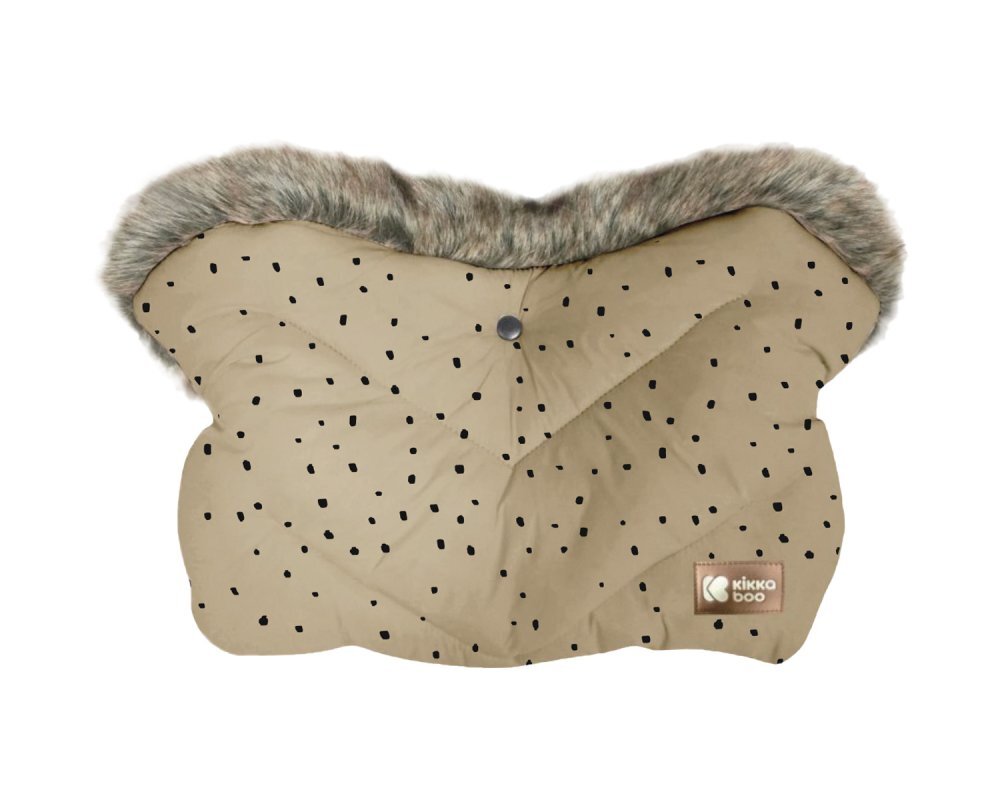 KikkaBoo Manusa de lux pentru manerul caruciorului Fur Dots Bej