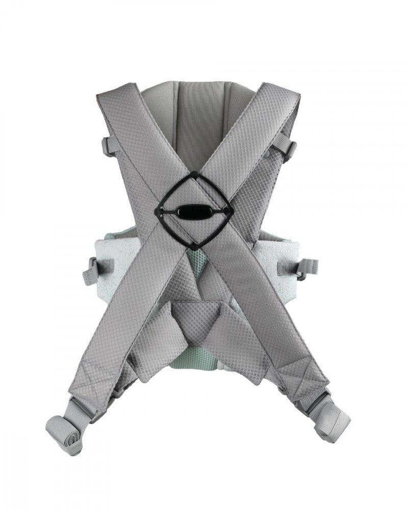 KikkaBoo Marsupiu ergonomic pentru bebelusi Gwen Fly tricot DeLux Mint de la 3luni3 pozitii de transport baveta moale detasabila bretele reglabile cu mecanism de blocare transversala