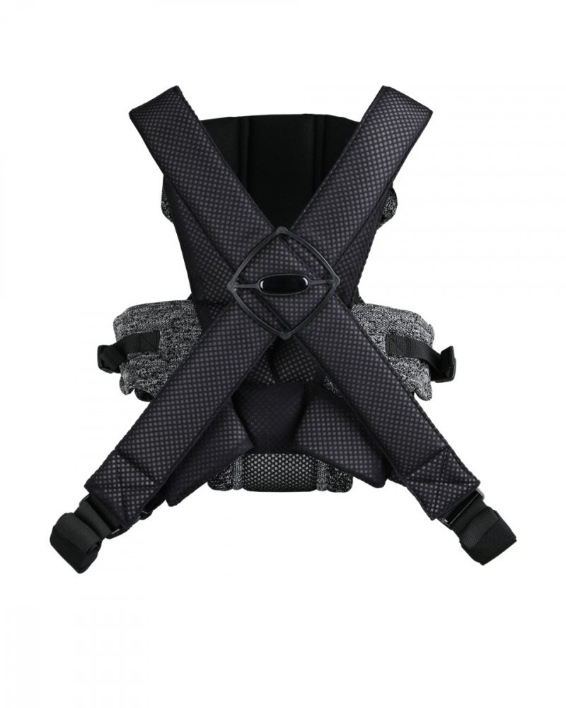 KikkaBoo Marsupiu ergonomic pentru bebelusi Gwen Fly tricot DeLux Negru de la 3luni3 pozitii de transport baveta moale detasabila bretele reglabile cu mecanism de blocare transversala