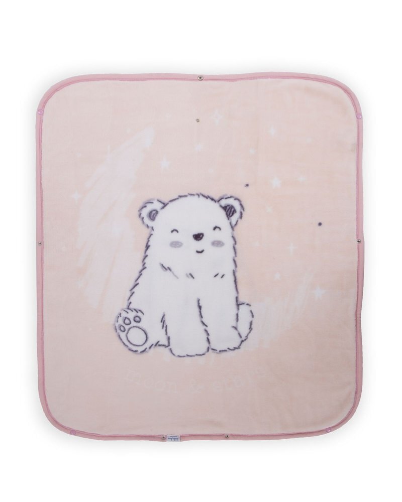 KikkaBoo Paturica de infasat bebelusi Baby Wrap Polar Bear Pink multifunctionalainchidere cu capse si fermoarmaterial premiumdimensiune 80x90 cm