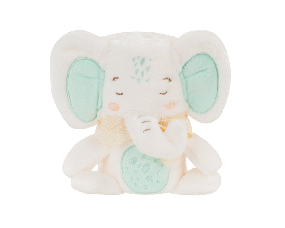 KikkaBoo Paturica moale 75x100 cm Baby blanket 3D Elephant Time
