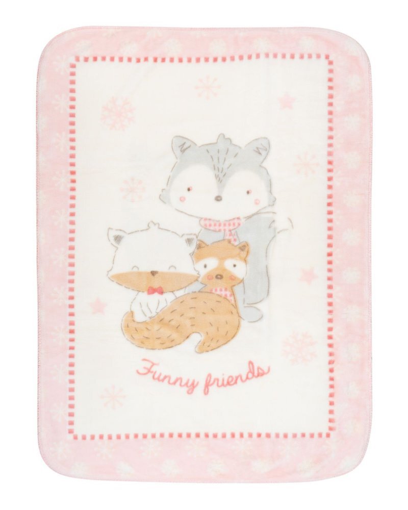 KikkaBoo Paturica moale Super Soft 110 x 140 cm Funny Friends Pink