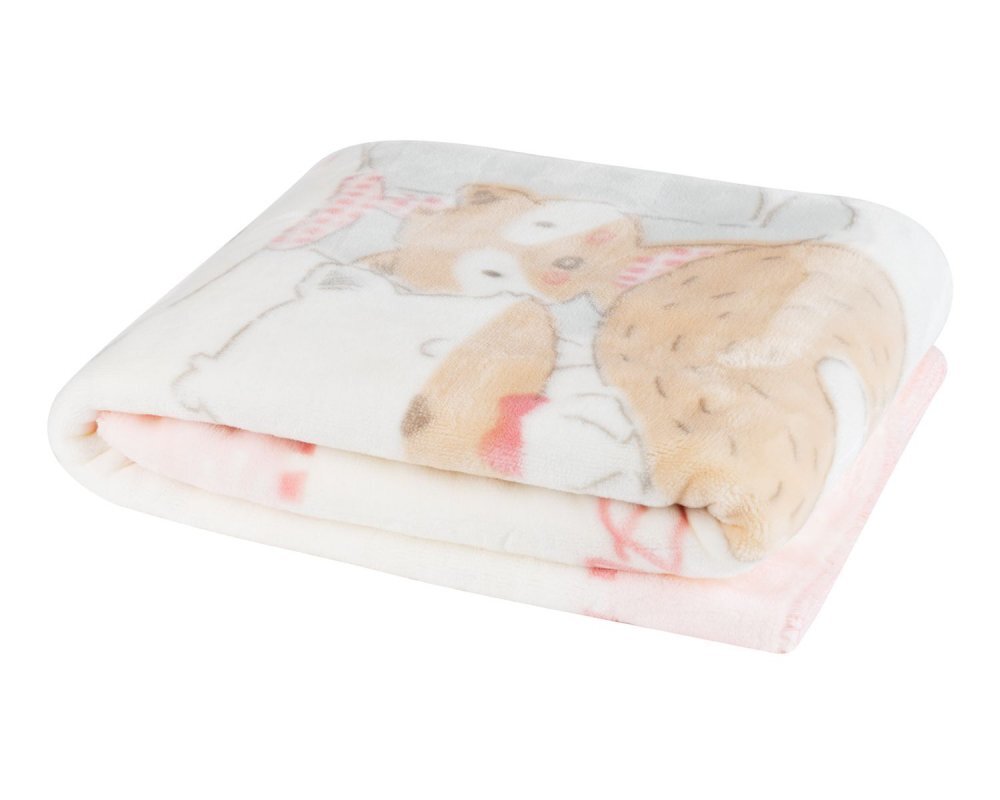 KikkaBoo Paturica moale Super Soft 110 x 140 cm Funny Friends Pink