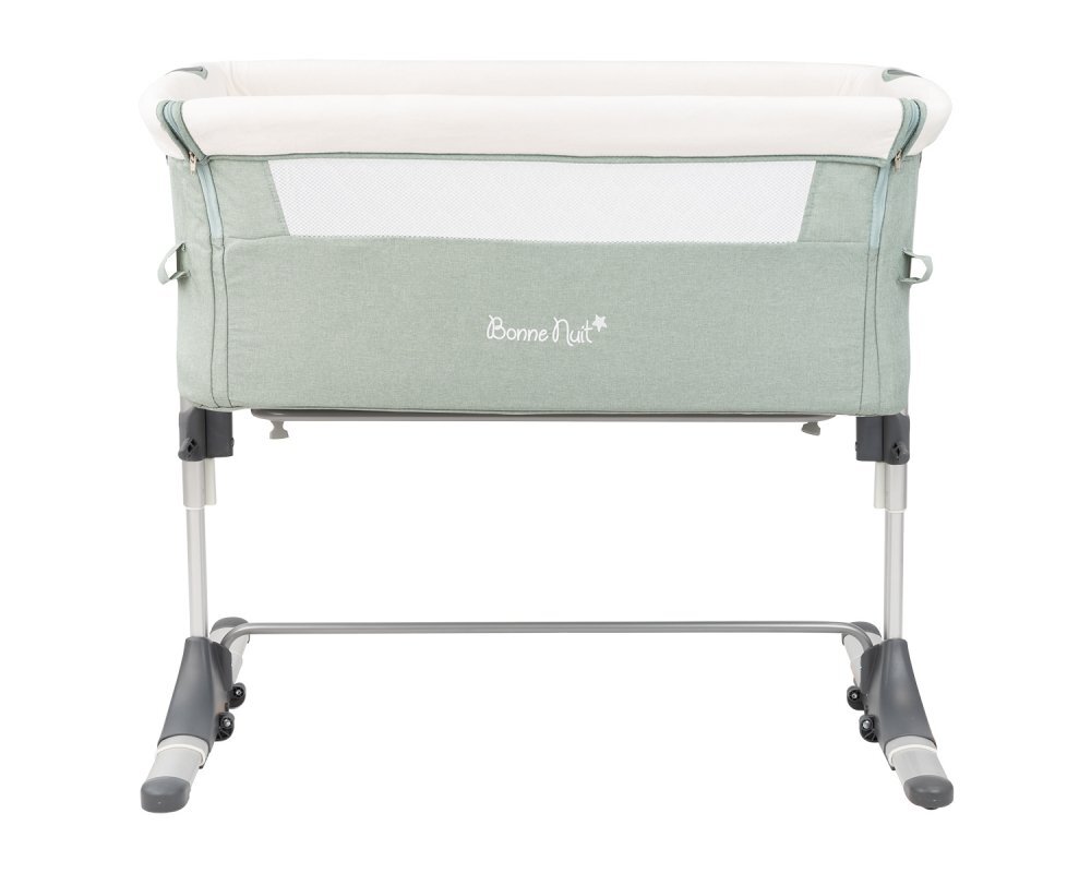 KikkaBoo Patut Co-Sleeper pentru bebelusi Bonne Nuit Mint Melange 2020 cu inaltime reglabila pozitie anti-reflux laterala culisanta accesorii incluse