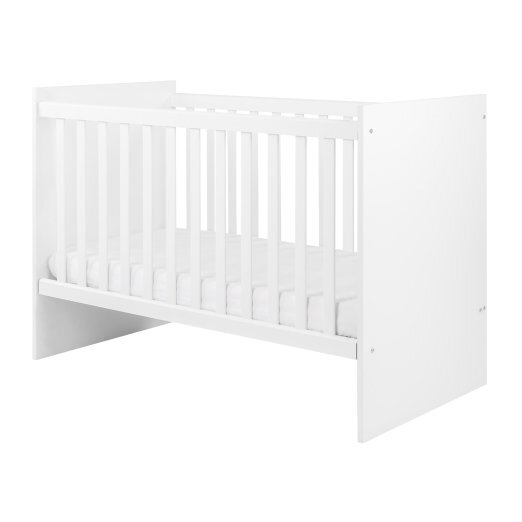 KikkaBoo Patut din lemn 124x67 cm Ayla White3 nivele de regalare a inaltimii suportului de salteaPAL laminat de 18 mm si profil MDFfabricat in conformitate cu EN 716design stabil si modern