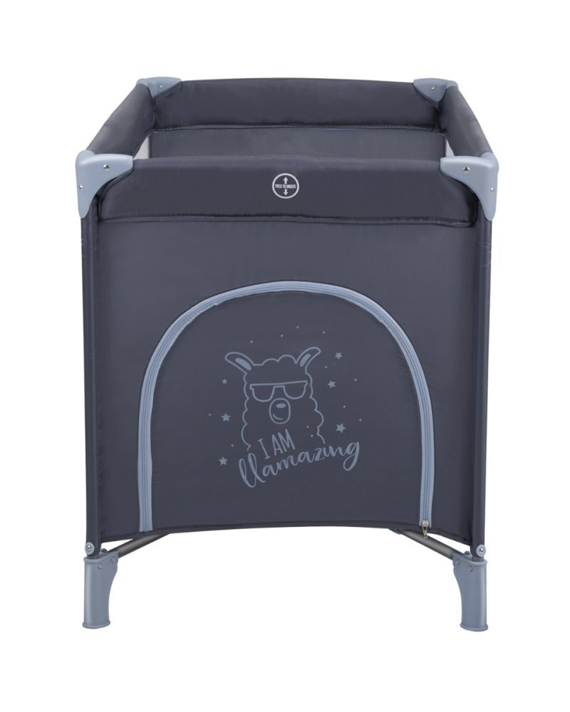 KikkaBoo Patut pentru copii So Gifted Plus Navy cu pliere compacta masuta de infasat doua nivele usita laterala cu fermoar geanta de transport inclusa