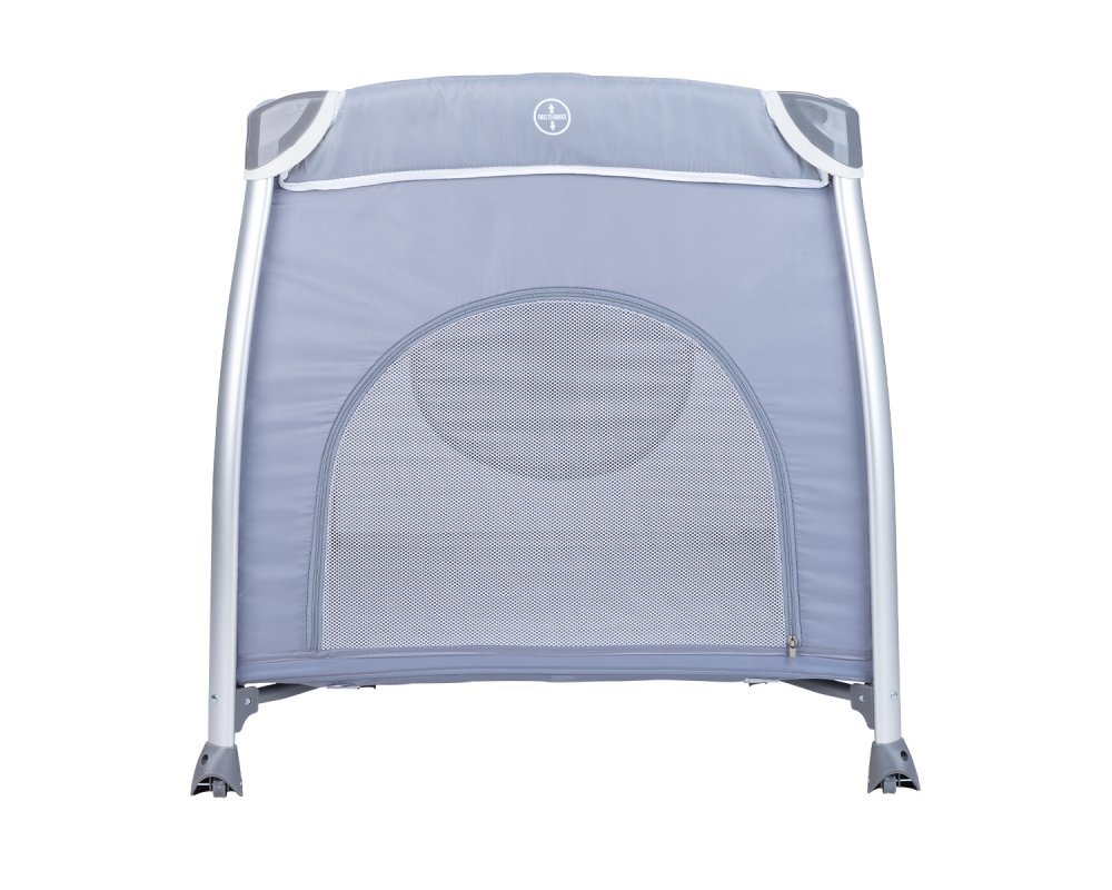 KikkaBoo Patut pliabil Dreamy Bear Grey cu doua nivele usita cu fermoar functie de balansare si accesorii incluse