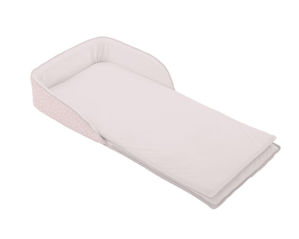 KikkaBoo Patut portabil pentru bebelusi si rucsac 2in1 Memory Confetti Pink multifunctionalbaza din spuma densa cu husa din bumbacprevazut cu fermoar si bretele reglabilepotrivit pentru calatoriiC