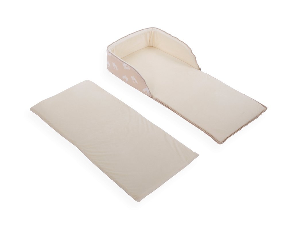 KikkaBoo Patut portabil pentru bebelusi si rucsac 2in1 Memory Rabbits multifunctionalbaza din spuma densa cu husa din bumbacprevazut cu fermoar si bretele reglabilepotrivit pentru calatorii