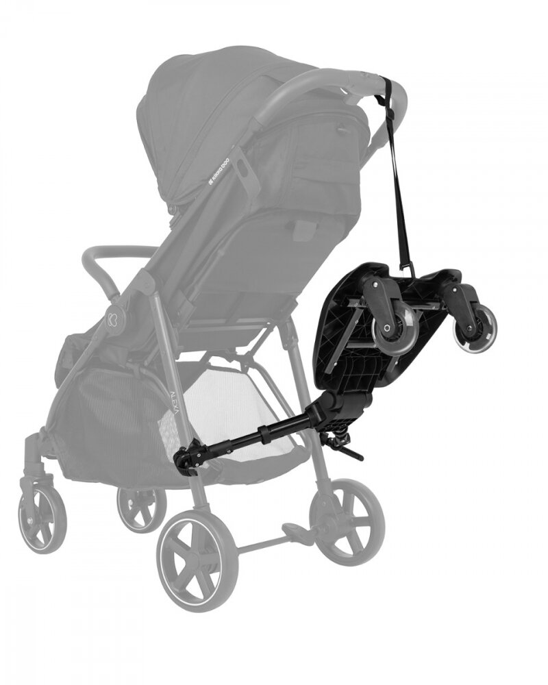 KikkaBoo Platforma pentru atasare la carucior copii Ally Black cu prindere universala roti cu suspensii reglaj in 8 pozitii Max 20 kg