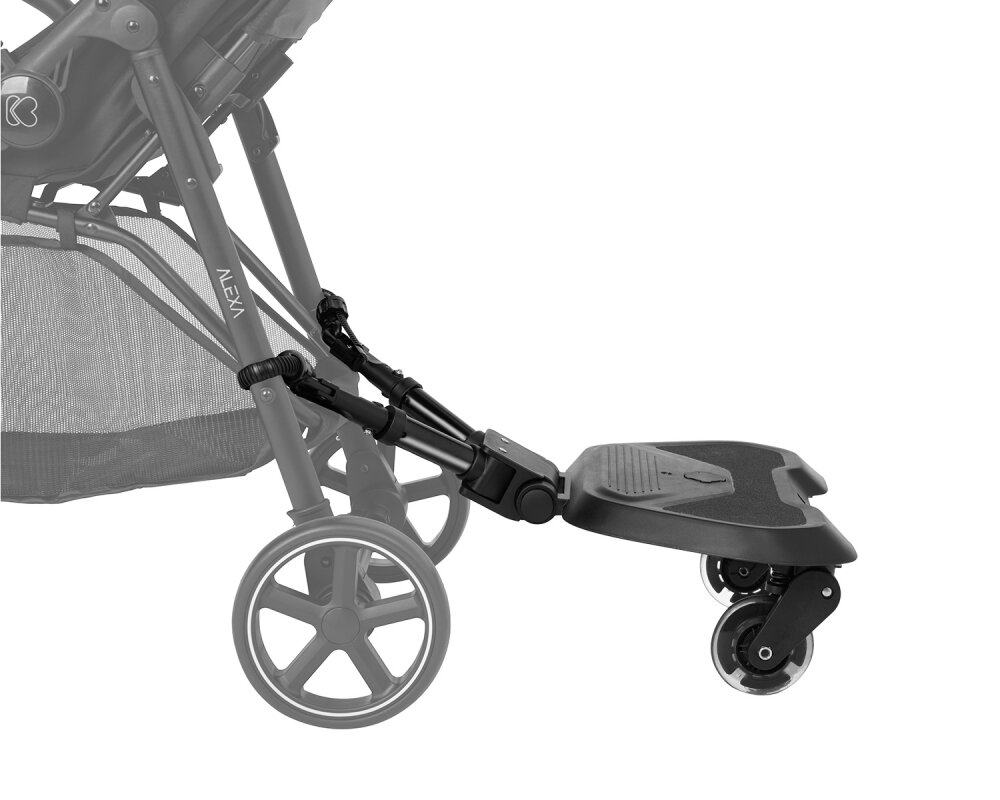 KikkaBoo Platforma pentru atasare la carucior copii Ally Black cu prindere universala roti cu suspensii reglaj in 8 pozitii Max 20 kg