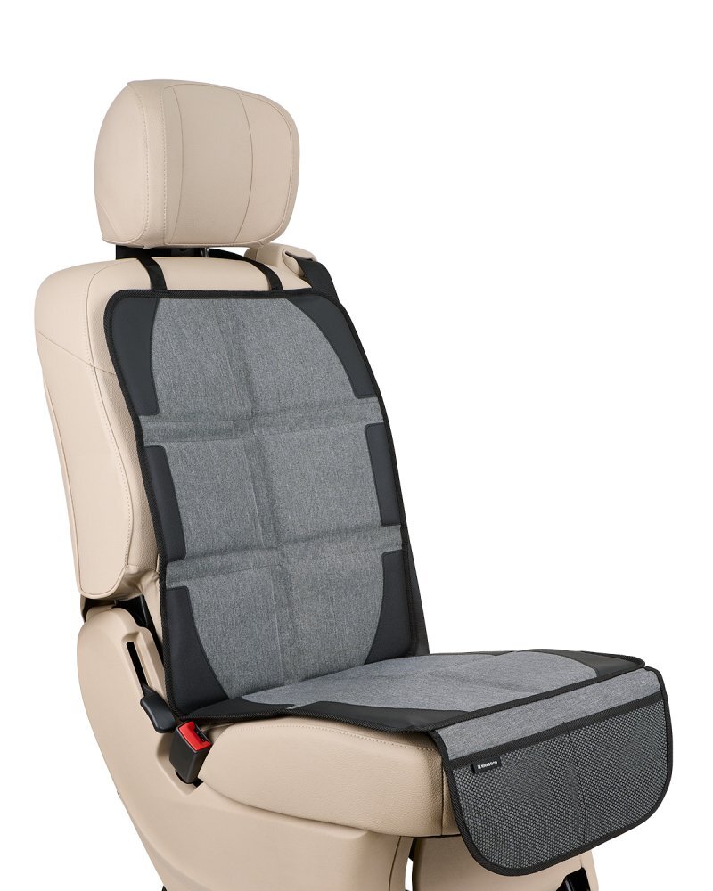 KikkaBoo Protectie bancheta pentru scaun auto GriNegru cu 2 buzunare compatibila isofix fixare rapida suprafata antiderapanta