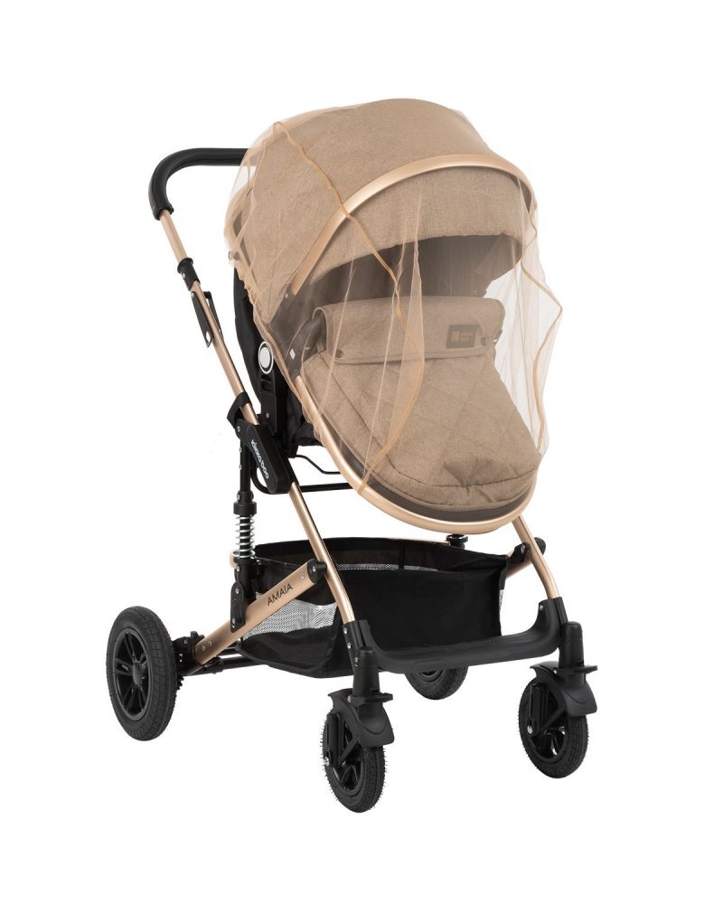 KikkaBoo Protectie impotriva insectelor Mosquito Beige pentru carucior sportlandoudin tull premium certificat OEKO-TEX