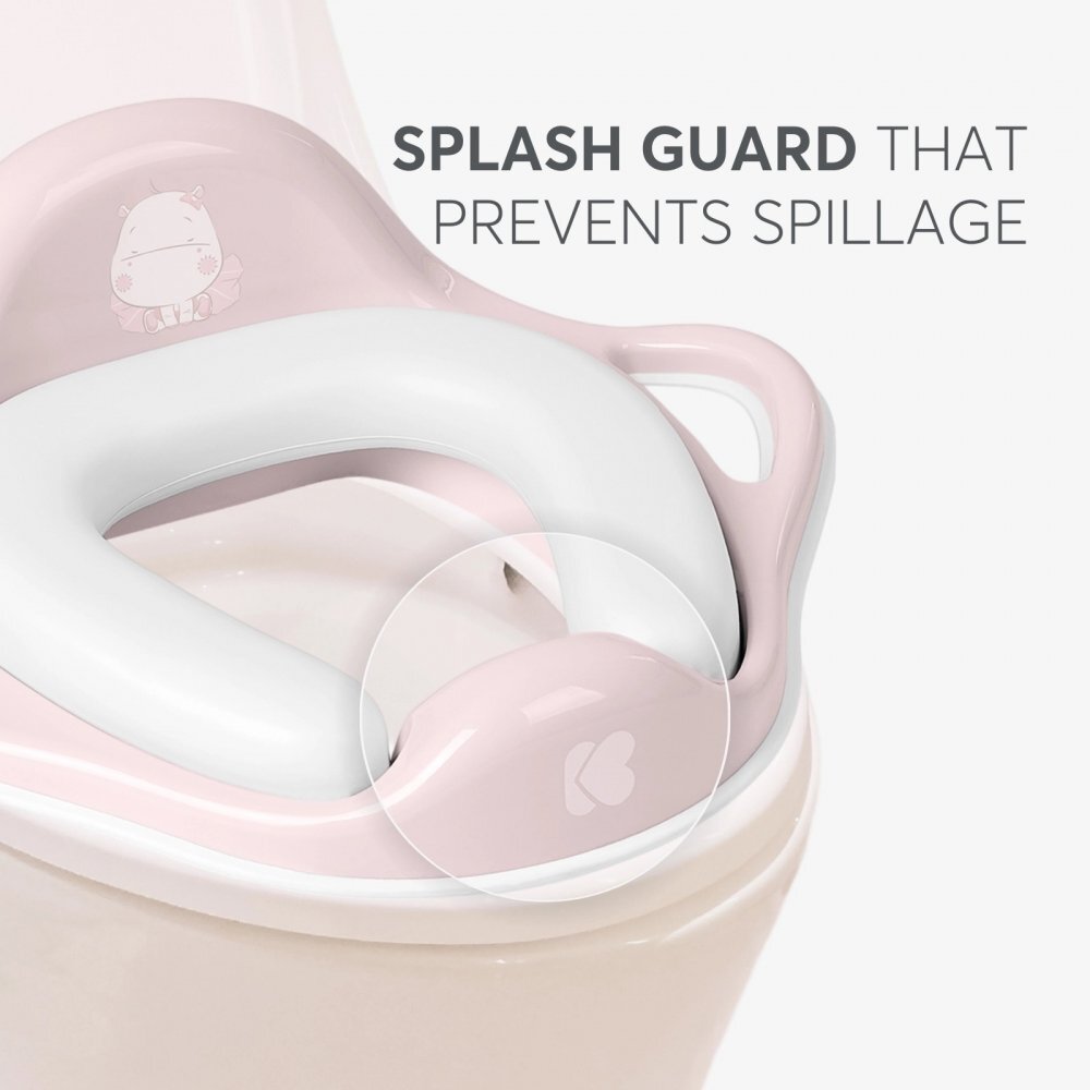 KikkaBoo Reductor pentru toaleta copii Soft Hippo Pinkcu manere ergonomicecolac moale din spuma cu suprafata impermeabila