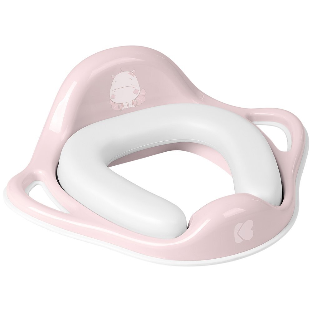 KikkaBoo Reductor pentru toaleta copii Soft Hippo Pinkcu manere ergonomicecolac moale din spuma cu suprafata impermeabila