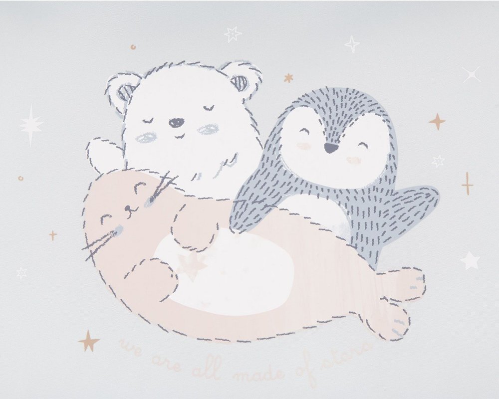 KikkaBoo Saculet de iarna pentru picioare Polar Friends Blue material impermeabilcompatibi cu toate carucioareleorificii pentru centurile de sigurantadimensiune 95x48 cm