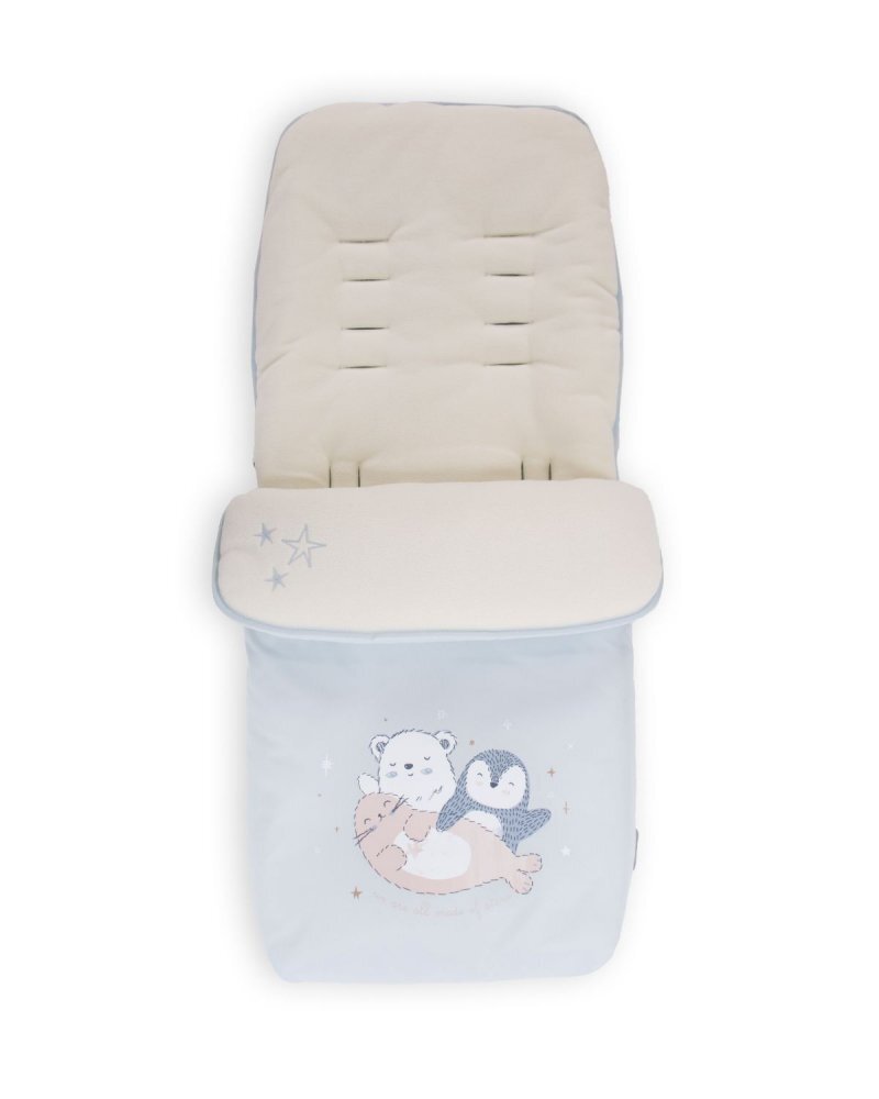 KikkaBoo Saculet de iarna pentru picioare Polar Friends Blue material impermeabilcompatibi cu toate carucioareleorificii pentru centurile de sigurantadimensiune 95x48 cm