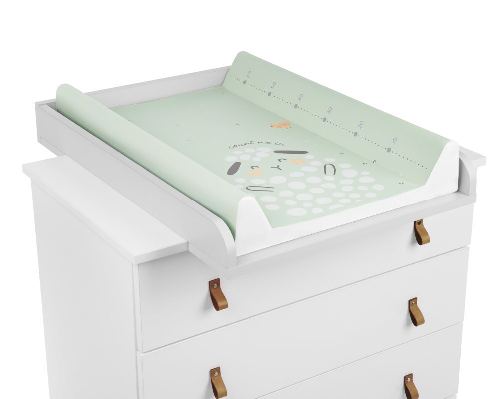 KikkaBoo Saltea de infasat moale pentru bebelusi Sleepy Sheep 70x50cm soft cu suprafata impermeabilaTaliometru incorporatContur lateral mai inalt restrictie blanda antirostogolirePotrivita pentru acasacabinete medicale