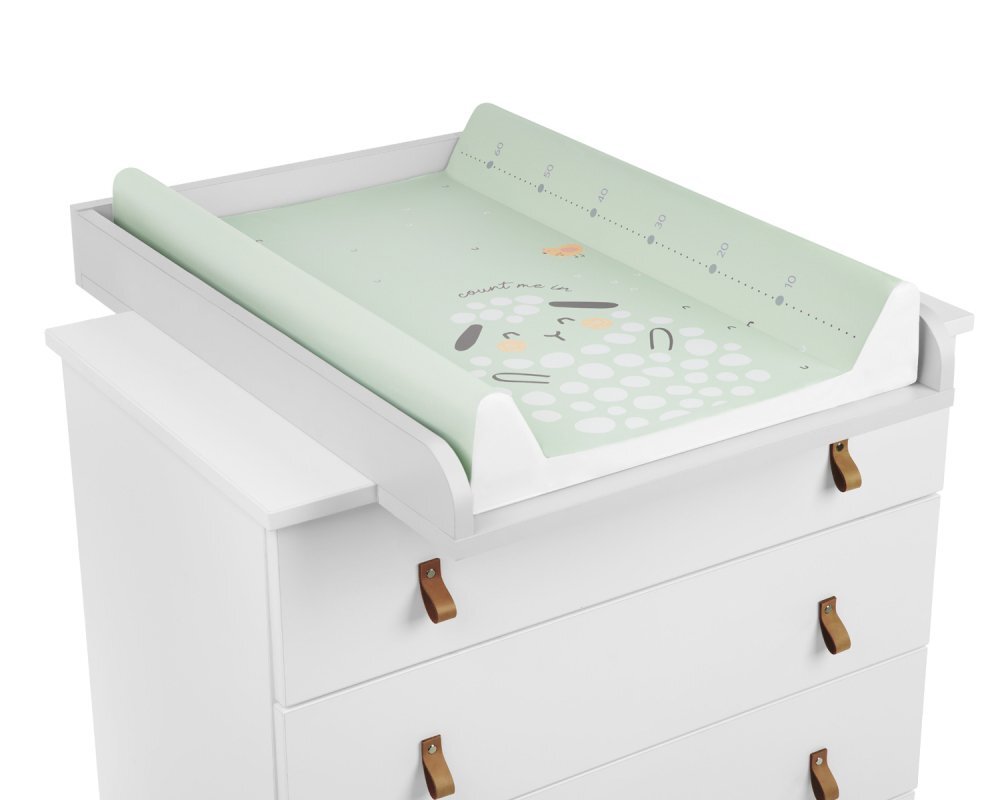 KikkaBoo Saltea infasat cu intaritura Sleepy Sheep 70x50cm cu suprafata impermeabilaTaliometru incorporatContur lateral mai inalt restrictie blanda antirostogolirePotrivita pentru acasacabinete medicale