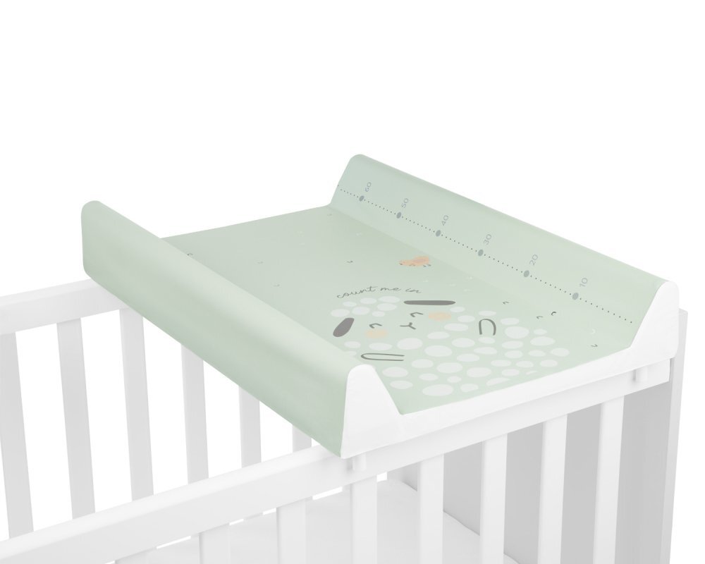 KikkaBoo Saltea infasat cu intaritura Sleepy Sheep 70x50cm cu suprafata impermeabilaTaliometru incorporatContur lateral mai inalt restrictie blanda antirostogolirePotrivita pentru acasacabinete medicale