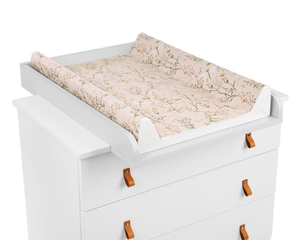 KikkaBoo Saltea infasat soft cu suprafata impermeabila 70x50cm Secret Garden Beigecuratare usoaracontur lateral inalt pentru siguranta suplimentara