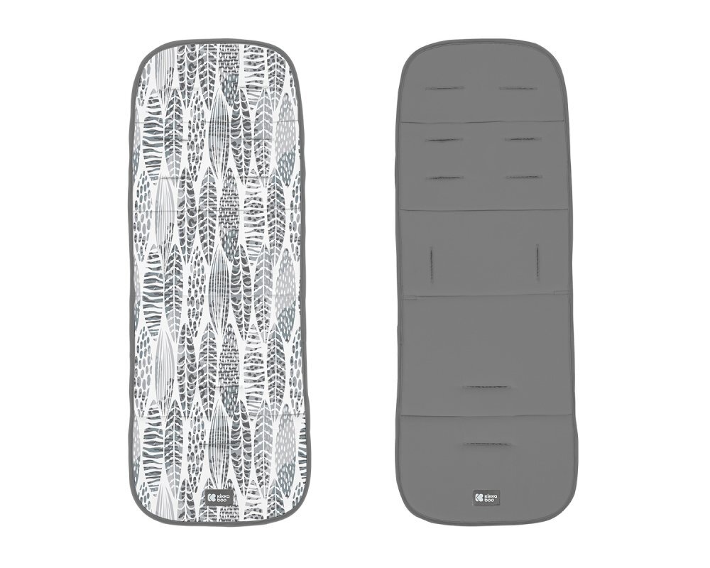KikkaBoo Saltea pentru carucior cu doua fete Leaves Grey