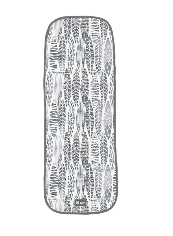 KikkaBoo Saltea pentru carucior cu doua fete Leaves Grey