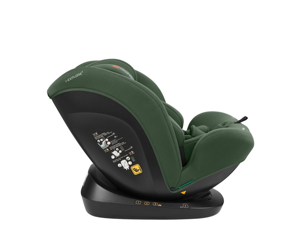 KikkaBoo Scaun auto copii i-Explore 2 i-SIZE Army Green 40-150 cmtetiera reglabila in 14 pozitii inaltimespatar reglabilperna reductor inclusahusa detasabilacenturi de siguranta cu pernute pentru umeri