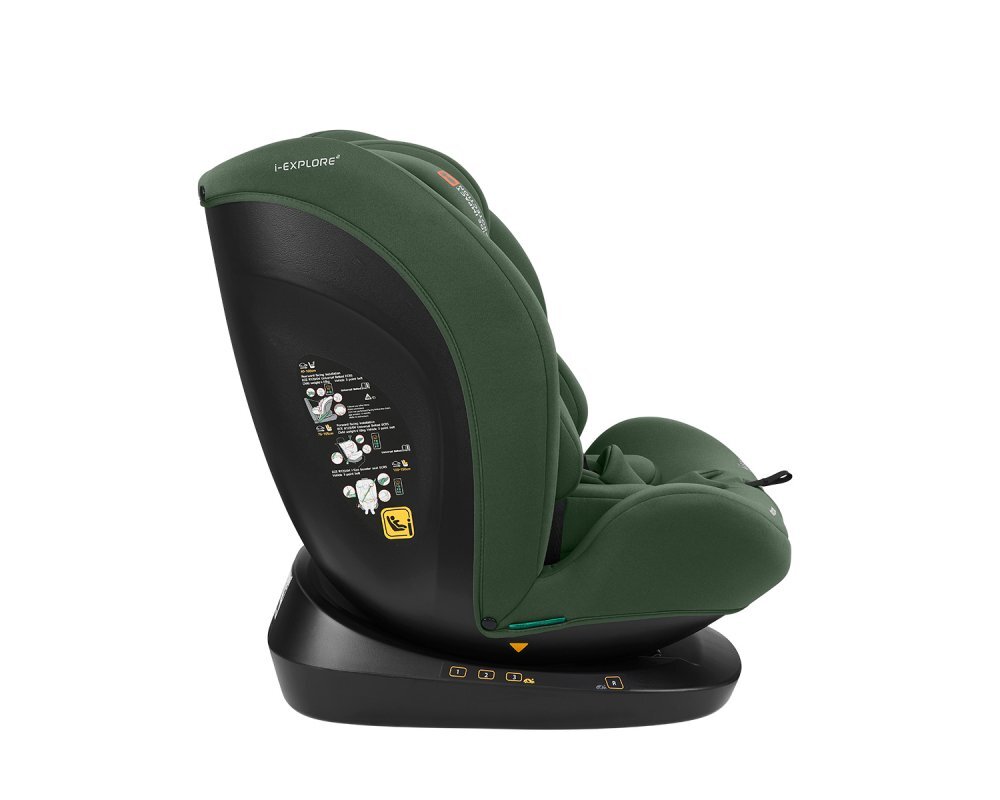 KikkaBoo Scaun auto copii i-Explore 2 i-SIZE Army Green 40-150 cmtetiera reglabila in 14 pozitii inaltimespatar reglabilperna reductor inclusahusa detasabilacenturi de siguranta cu pernute pentru umeri