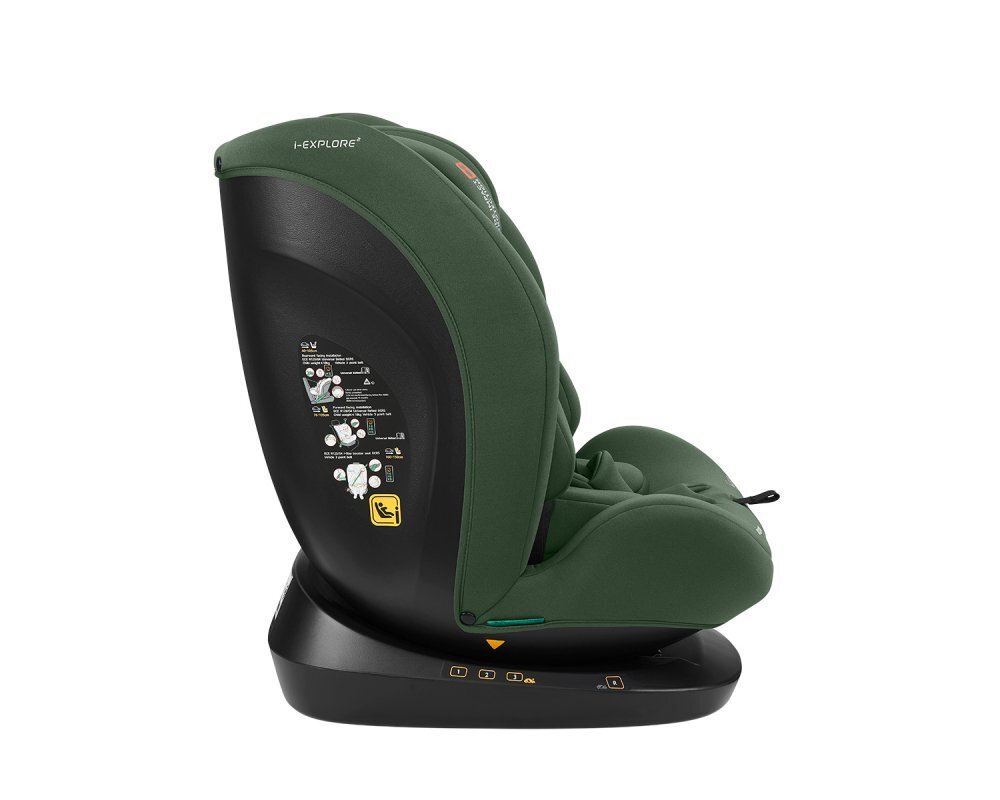 KikkaBoo Scaun auto copii i-Explore 2 i-SIZE Army Green 40-150 cmtetiera reglabila in 14 pozitii inaltimespatar reglabilperna reductor inclusahusa detasabilacenturi de siguranta cu pernute pentru umeri