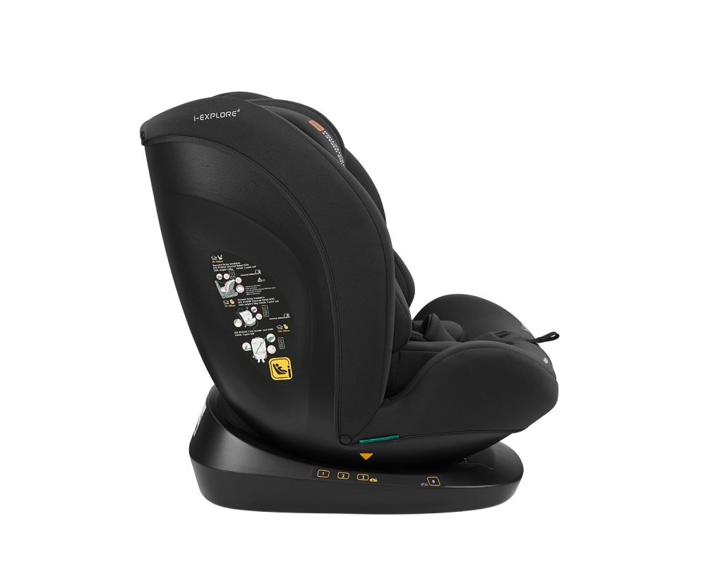 KikkaBoo Scaun auto copii i-Explore 2 i-SIZE Black 40-150 cmtetiera reglabila in 14 pozitii inaltimespatar reglabilperna reductor inclusahusa detasabilacenturi de siguranta cu pernute pentru umeri