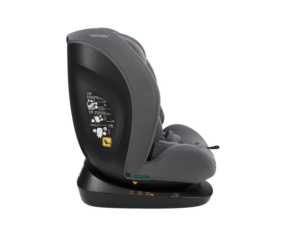 KikkaBoo Scaun auto copii i-Explore 2 i-SIZE Grey 40-150 cmtetiera reglabila in 14 pozitii inaltimespatar reglabilperna reductor inclusahusa detasabilacenturi de siguranta cu pernute pentru umeri