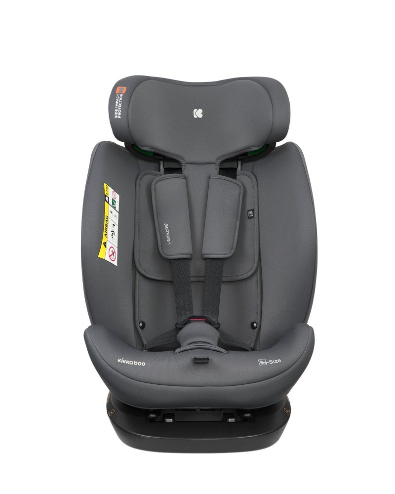 KikkaBoo Scaun auto copii i-Explore 2 i-SIZE Grey 40-150 cmtetiera reglabila in 14 pozitii inaltimespatar reglabilperna reductor inclusahusa detasabilacenturi de siguranta cu pernute pentru umeri